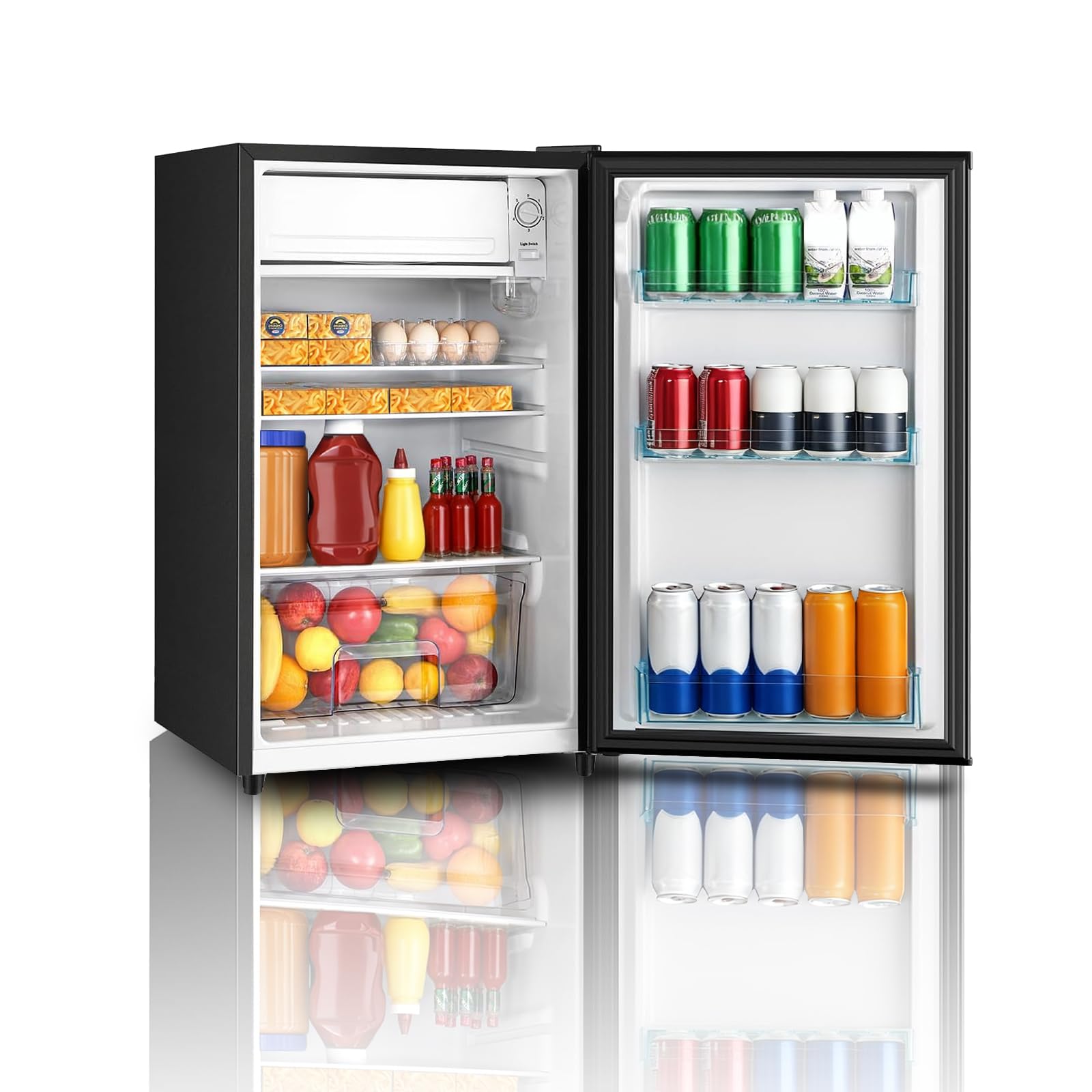 Amazon.com: HAILANG 4.4 Cu.Ft Mini Fridge with Freezer, Single